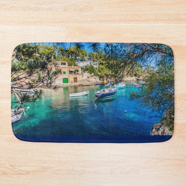 Item preview, Cala Figuera framed by trees, Mallorca, Spain designed and sold by Lyl Dil Creations.