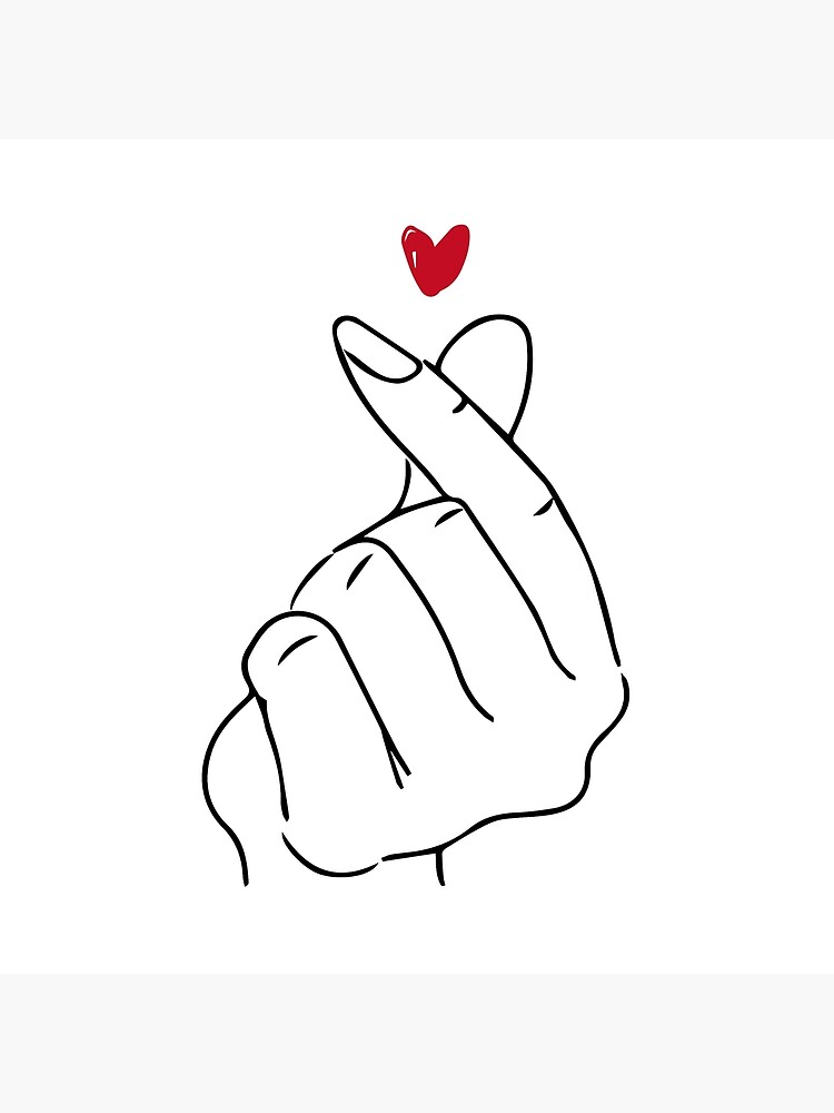 Kawaii Tumblr Coração Heart Bts Kpop Korea Coréi - Finger Heart Wallpaper  Black Transparent PNG - 720x685 - Free Download on NicePNG