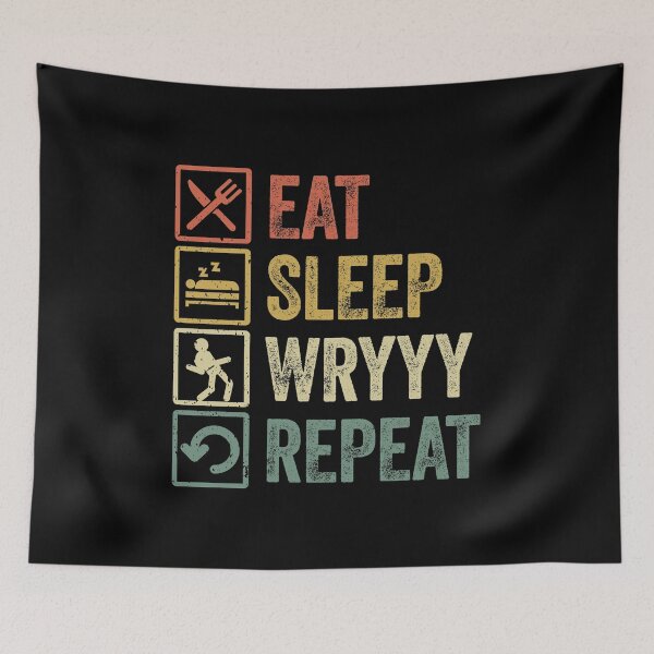 Item preview, Funny eat sleep wryyy repeat retro vintage gift designed and sold by HN-ART.