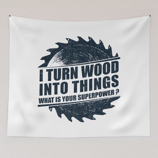 Item preview, Mens I Turn Wood into Things Superpower Woodworking graphic designed and sold by theodoros20.
