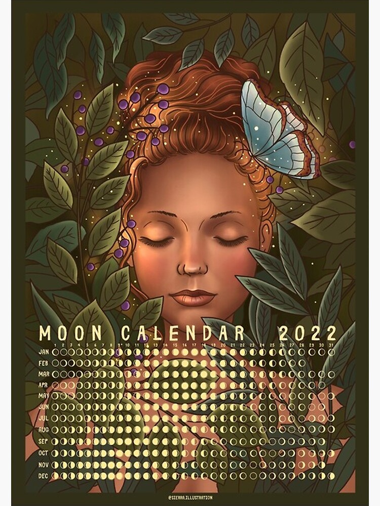 Lunar Moon Calendar 2022 Forest Fairy Poster By Mikelilyjohns Redbubble