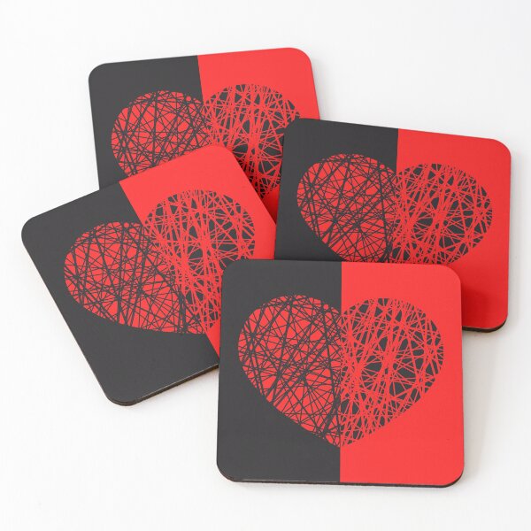 Item preview, Mitades de corazón negro rojo designed and sold by trendingatees.