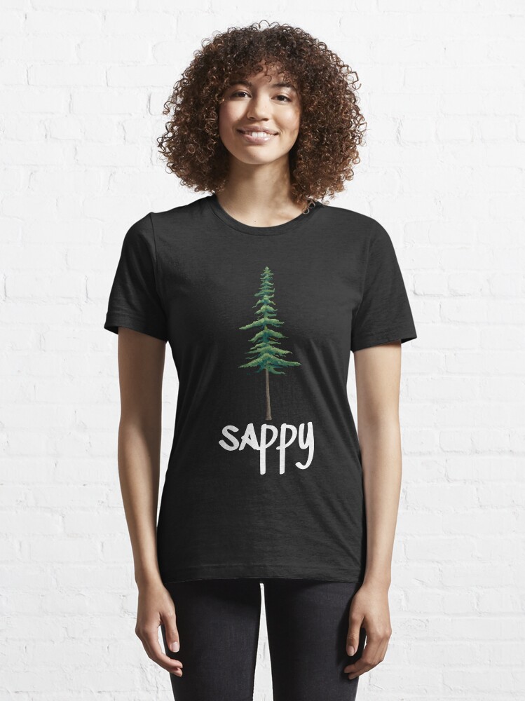 Alternate view of Sappy Tall Green Pine Tree Design Essential T-Shirt