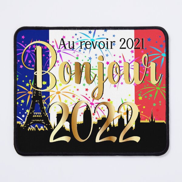 Item preview, Au revoir 2021 Bonjour 2022 Goodbye 2021 Hello 2022 French Flag Paris Skyline. designed and sold by BleuSky.