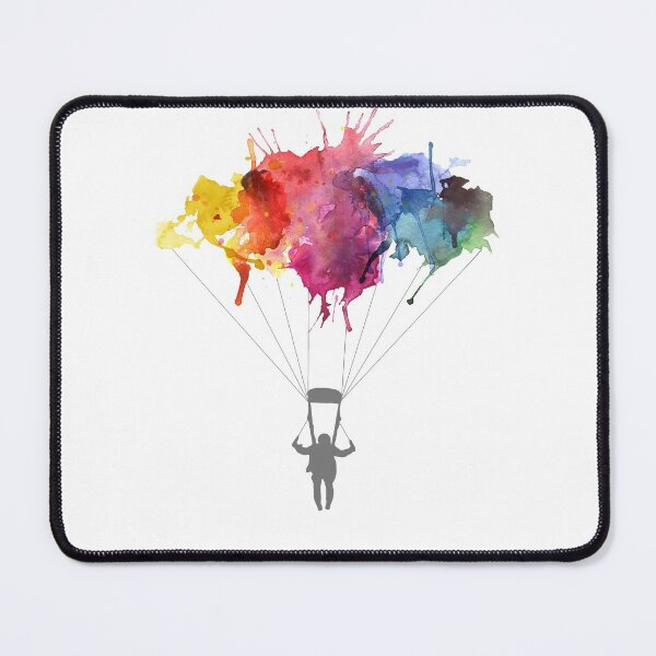 Item preview, Skydiving, Skydiver parachute, parachuting. Watercolor Illustration designed and sold by STYLESYNDIKAT.