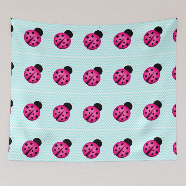 Item preview, Pink Ladybug on Teal designed and sold by BeachBumFamily.