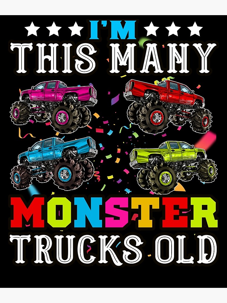 Kids I'm This Many Monster Trucks Old 3rd Birthday Shirt Boy Gift Kids I'm This Many Monster Trucks Old 3rd Birthday Shirt Boy Gift