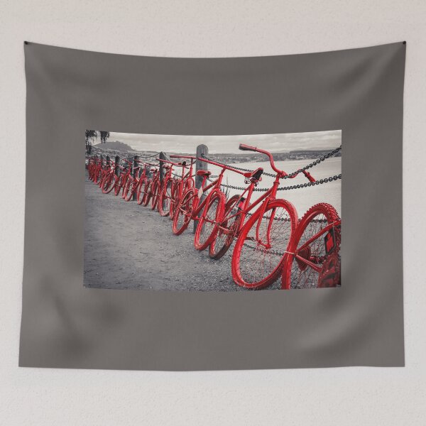 Item preview, Red bikes at Lake Taupo, selective colors designed and sold by Lyl Dil Creations.
