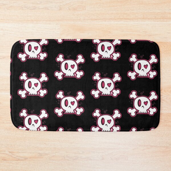 Item preview, Goth hot pink and white red skulls heart eye  designed and sold by Eternallykawaii.