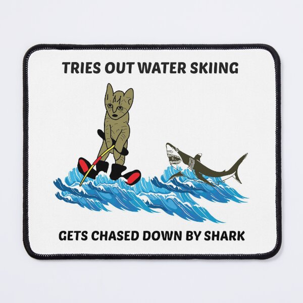 Item preview, Water Skiing Ski Cat Shark Pet Animal Funny Gift designed and sold by TastefulTees.
