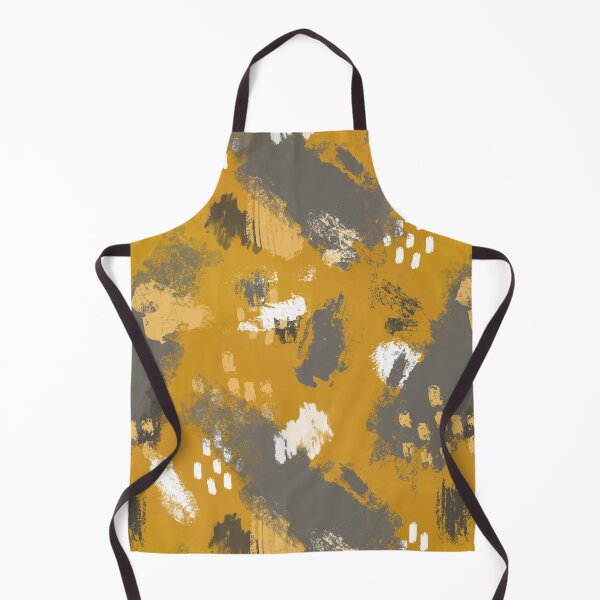 Item preview, Painterly Brush Strokes in Mustard + Grey designed and sold by latheandquill.