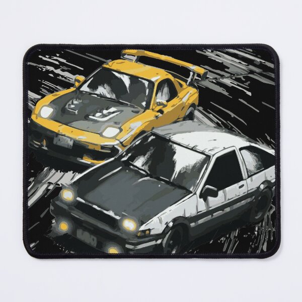 Mountain Drift Racing Initial D Tandems AE86 vs FD rx-7  Mouse Pad