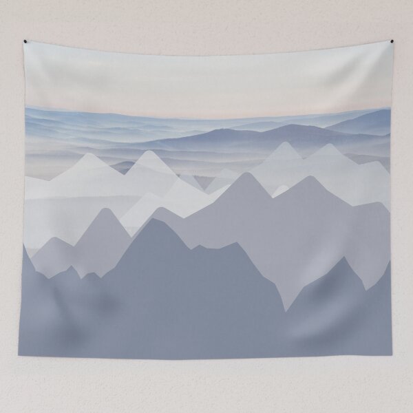 Item preview, Blue Mountains Abstract Minimalist Art Landscape designed and sold by Vimbuy.