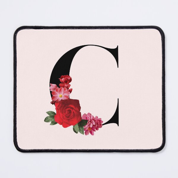 Item preview, black Floral Letter C | English Alphabet Series designed and sold by BYNANA80.