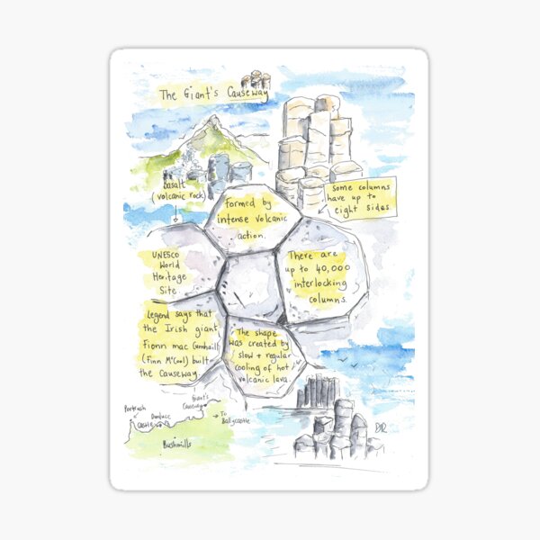 Item preview, Giant's Causeway illustrated information drawing designed and sold by DebTheZeb.