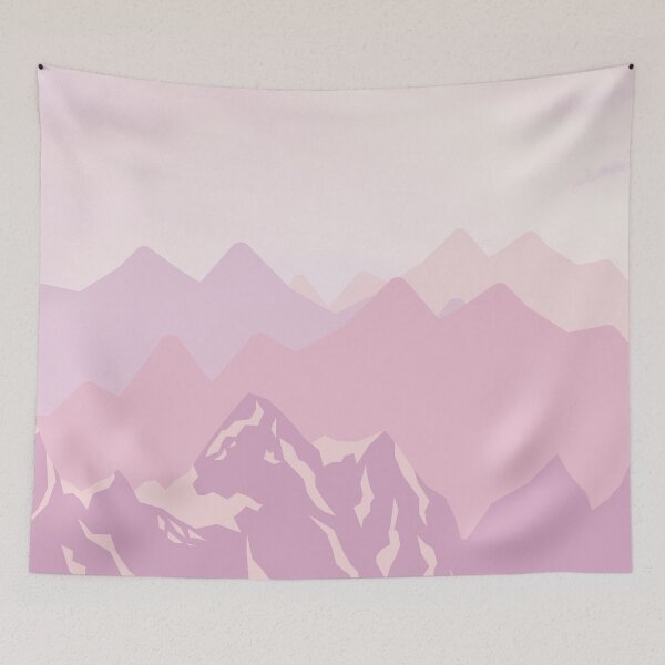 Item preview, Pink Mountains Abstract Minimalist Art Landscape designed and sold by Vimbuy.