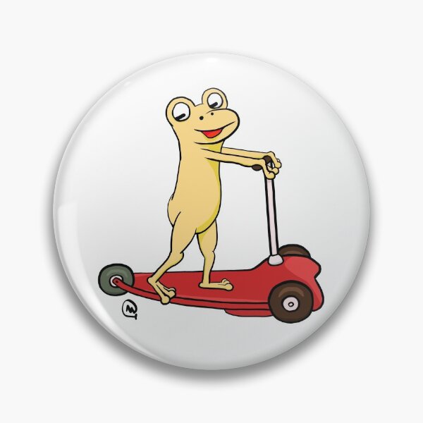 Item preview, Funny Frog On Scooter - Funny Animal Cartoons designed and sold by ViewerEqualsPhoton.