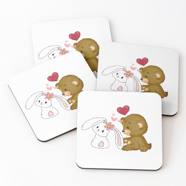 Aperçu de l'œuvre Ours brun et lapin amoureux 3 créée et vendue par OliDesigns.