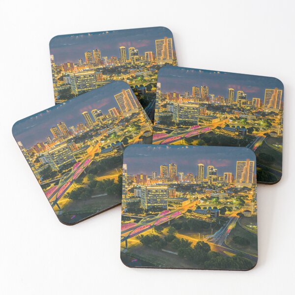 Item preview, Fort Worth at Night, Texas designed and sold by Sofia-Draws.