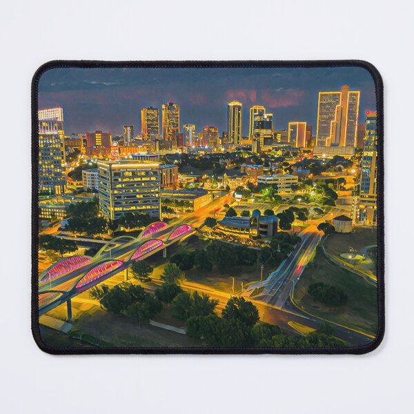 Item preview, Fort Worth at Night, Texas designed and sold by Sofia-Draws.