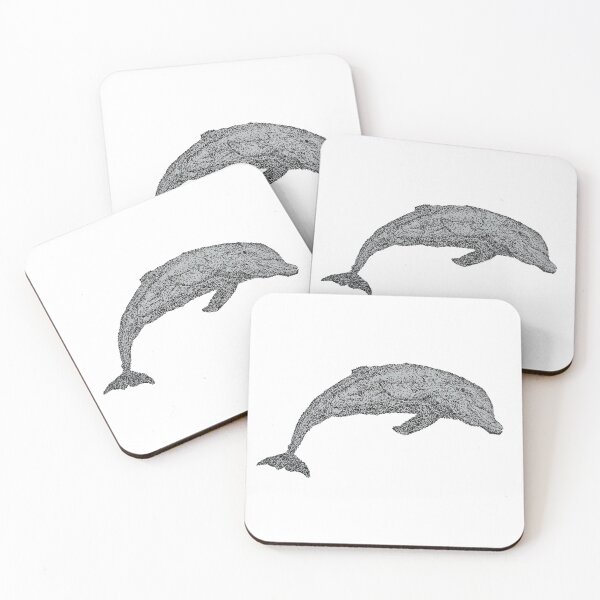 Artikelvorschau, Dotwork Delfin Kunstdruck entworfen und verkauft von DrawWithSacha.