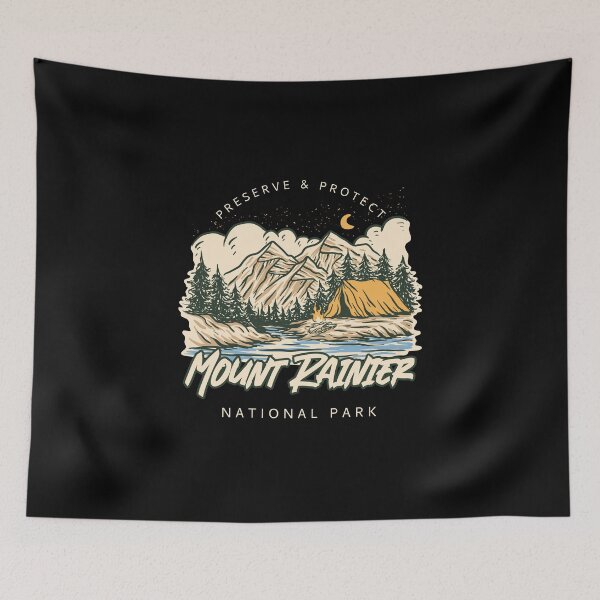 Item preview, Mount Rainier Washington National Park - Sepia Tone Illustration designed and sold by Rad-State.