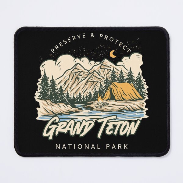 Item preview, Grand Teton Wyoming National Park - Sepia Tone Illustration designed and sold by Rad-State.