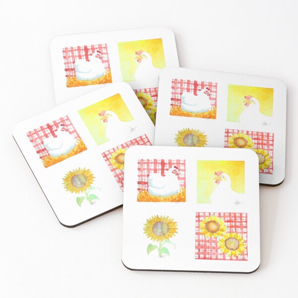 Item preview, Hens and sunflowers designed and sold by Lauren Plume.