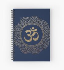 Gold Ohm Mandala Spiral Notebook