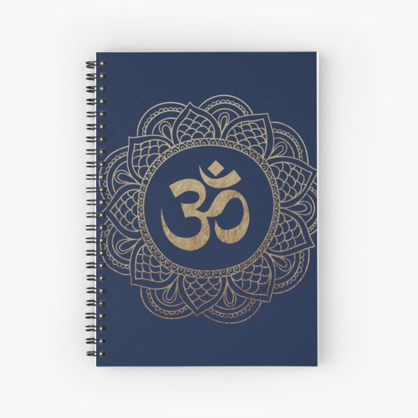 Gold Ohm Mandala Spiral Notebook