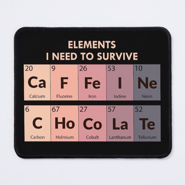 Item preview, Chocolate Caffeine Coffee Lovers Periodic Table designed and sold by TastefulTees.