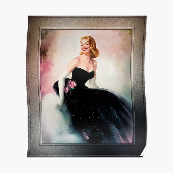 Star Lit Glamour Girl By Edward Runci Vintage Xzendor7 Old Masters Reproductions Poster For 