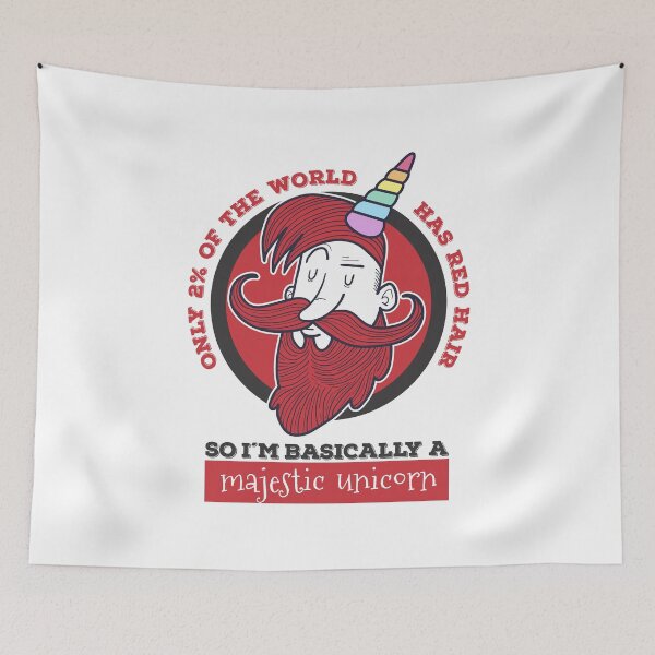 Item preview, Red Hair Majestic Unicorn designed and sold by SportDIXIT.