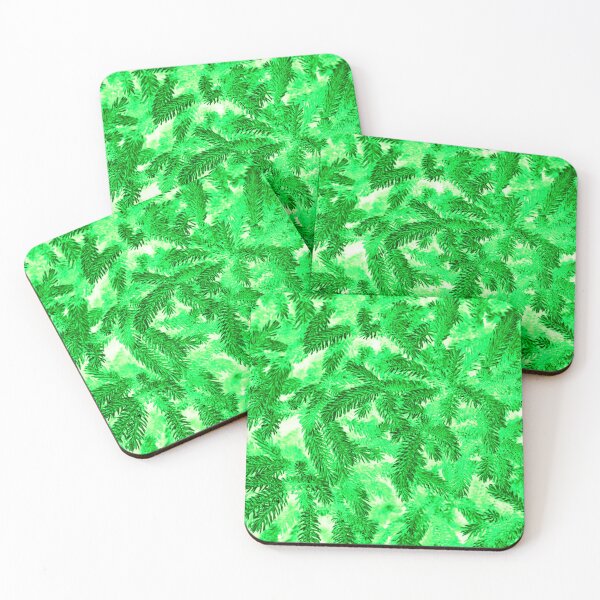 Item preview, Floral Winter Motifs with Branches of the  Ornamental Light Green Spruce Tree designed and sold by IraNiva.