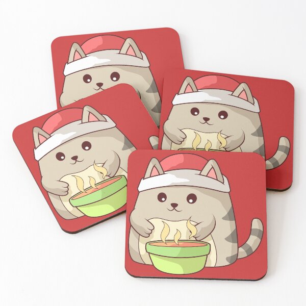 Item preview, Kawaii cat in a hat eats soup from a bowl designed and sold by MagicStrawberry.