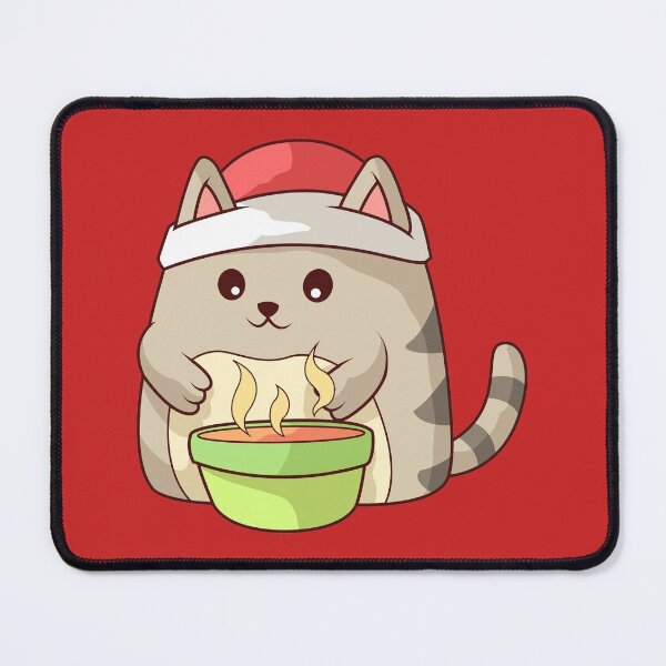 Item preview, Kawaii cat in a hat eats soup from a bowl designed and sold by MagicStrawberry.