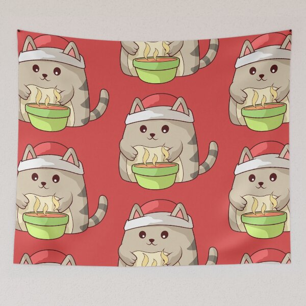 Item preview, Kawaii cat in a hat eats soup from a bowl designed and sold by MagicStrawberry.