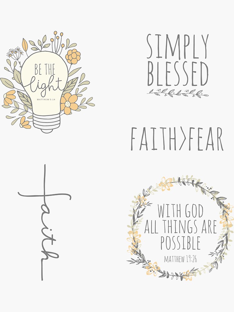 Christian Stickers Pack, Inspirational Jesus Faith Stickers With