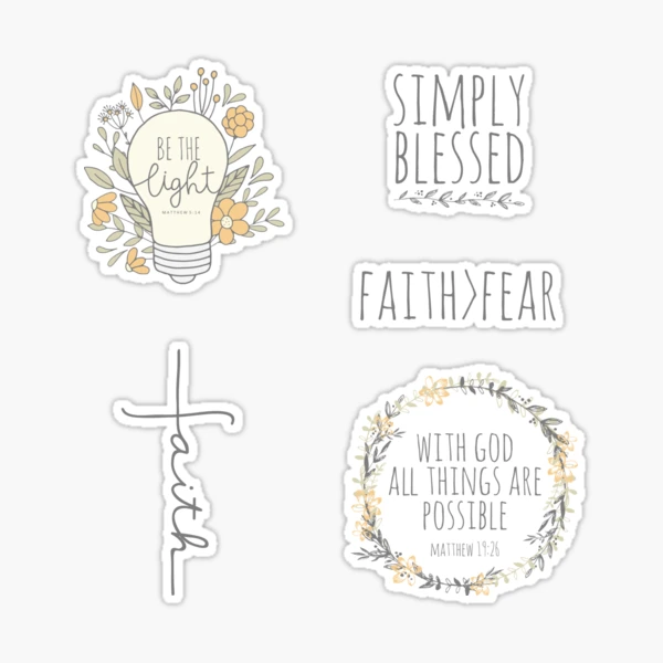 Faith Sticker Pack, Water Resistant Vinyl Stickers, Christian Gifts for  Her, Bible Verse Water Bottle Stickers, Religious Gift for Mom 