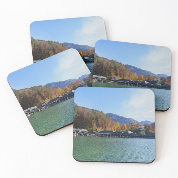 Item preview, Boats Houses At The Koenigssee Malerwinkel designed and sold by rawshutterbug.