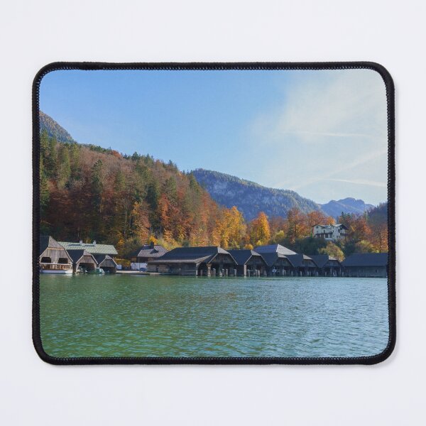 Item preview, Boats Houses At The Koenigssee Malerwinkel designed and sold by rawshutterbug.