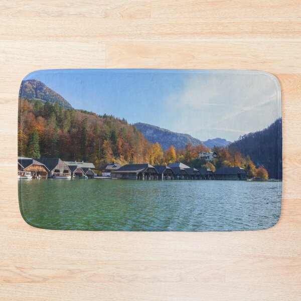 Item preview, Boats Houses At The Koenigssee Malerwinkel designed and sold by rawshutterbug.