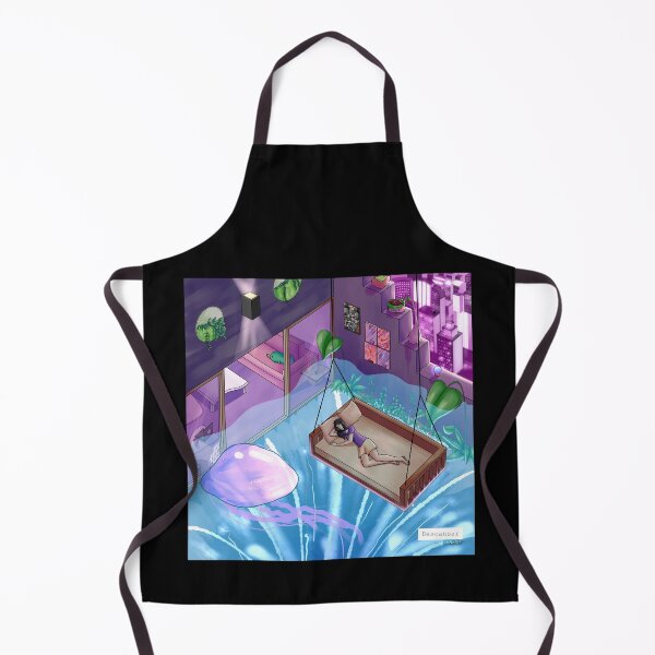 Item preview, Girl resting in swinging bed in front of a jellyfish designed and sold by croscreates.