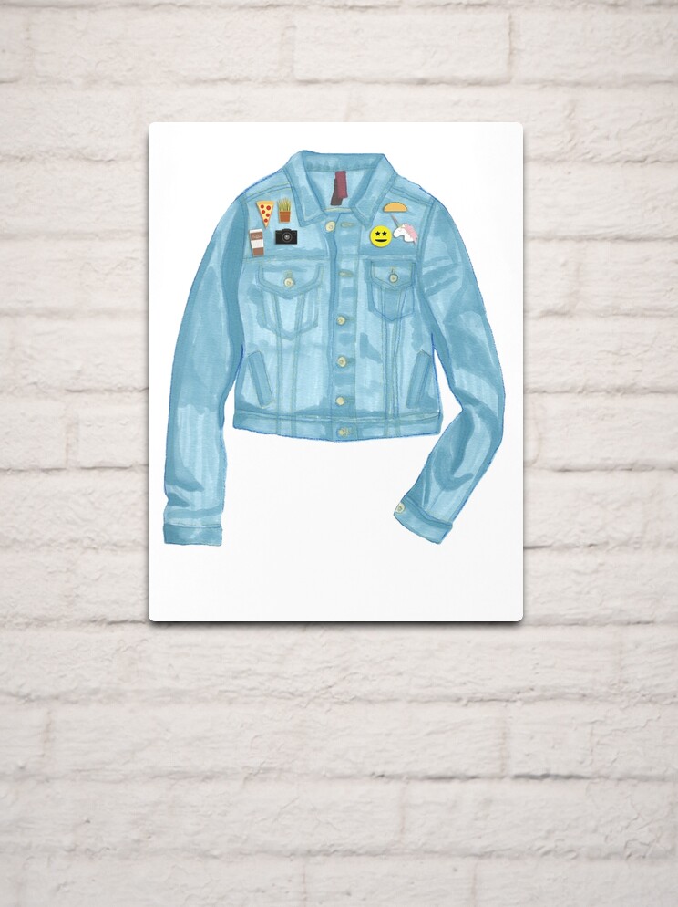 Jean Jacket with Enamel Pins | Metal Print