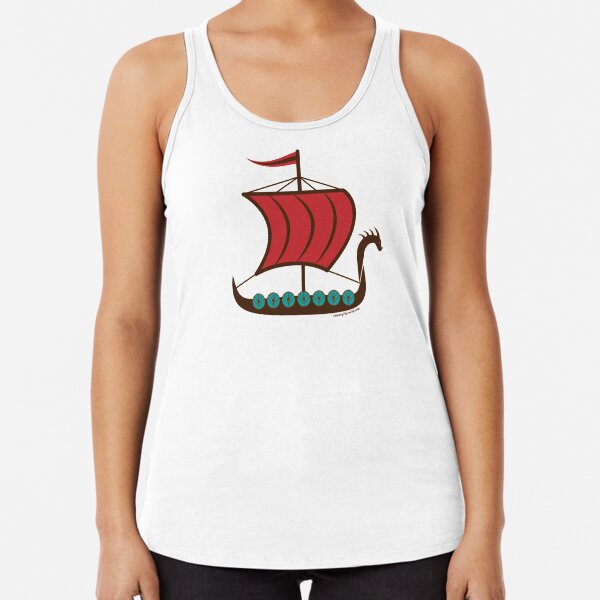 Red Sails Viking Ship Nordic Boat | Twenty Four Wild Racerback Tank Top
