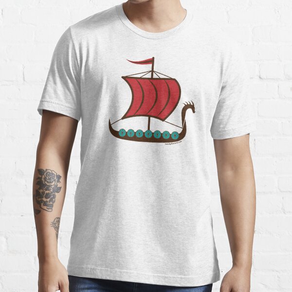 Red Sails Viking Ship Nordic Boat | Twenty Four Wild Essential T-Shirt