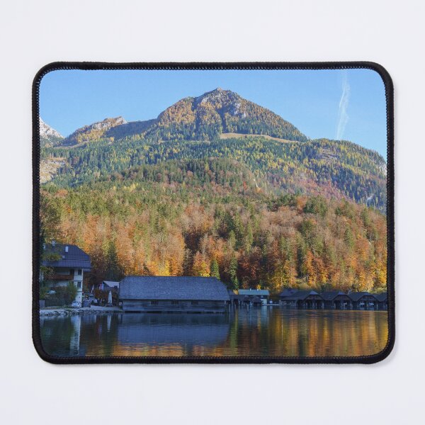 Item preview, Boats Houses At The Koenigssee Malerwinkel designed and sold by rawshutterbug.