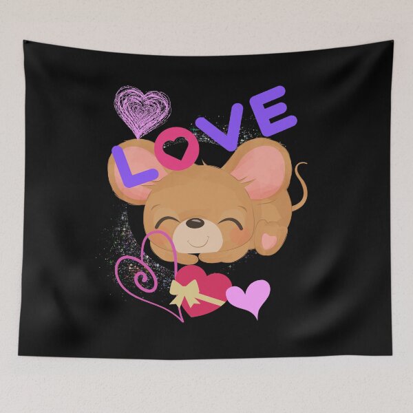 Item preview, Cute Baby Mouse Cartoon Heart Love Design designed and sold by EarthArtDesigns.