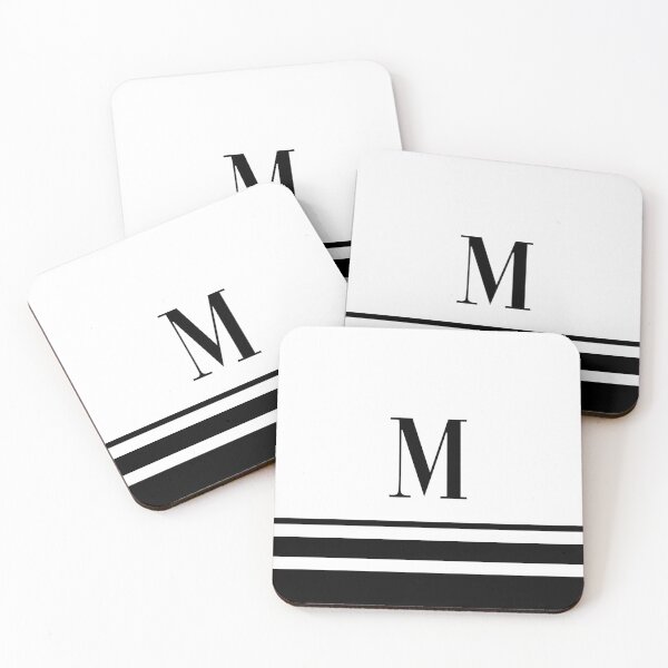 Item preview, Black Stripes Initial Letter M designed and sold by TimelessChic.