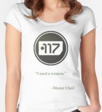 Green Halo Master Chief Dog Tag Icon Women's Fitted Scoop T-Shirt